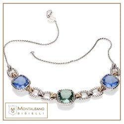 Collana Nodi intreccio 3 pietre